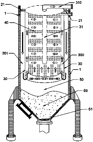 Anti-blocking filtering basin and working method thereof