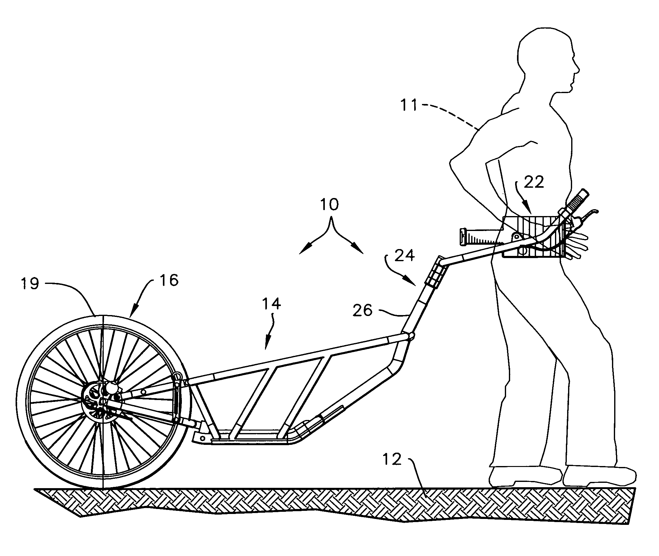 Human-powered, hands-free, maneuverable, multi-use trailer