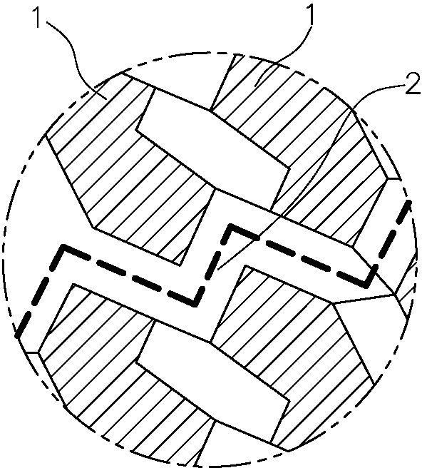 Cross-country tire tread pattern structure