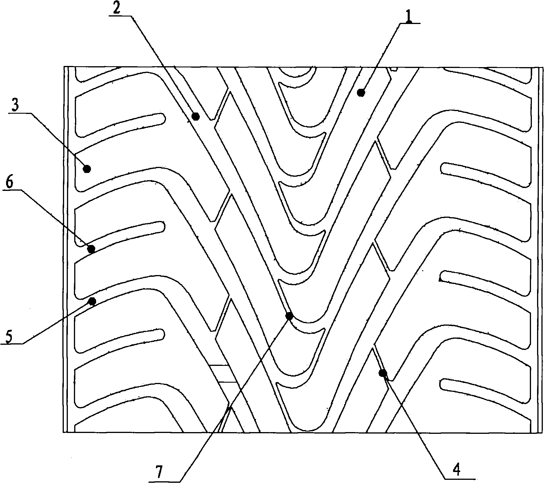 Tread pattern for radial ply tire of sedan