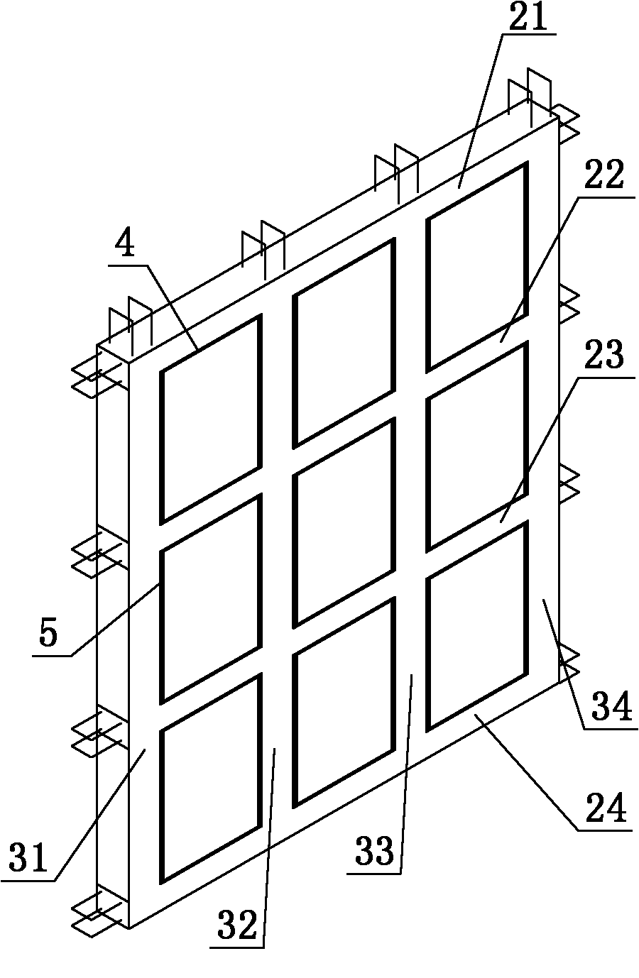 Energy dissipating and damping type multi-ribbed composite wallboard and manufacturing method thereof