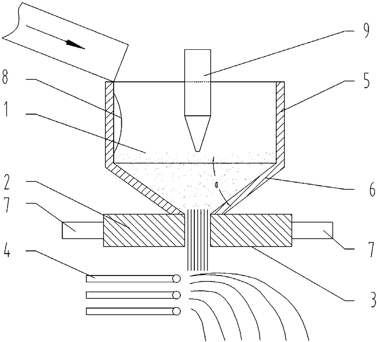 A high temperature liquid slag granulation system