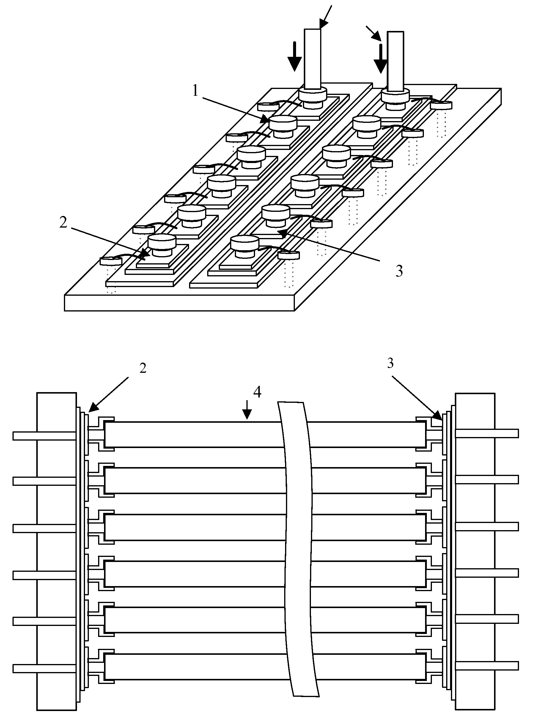 Integrated circuit having compact high-speed bus lines for optical signal