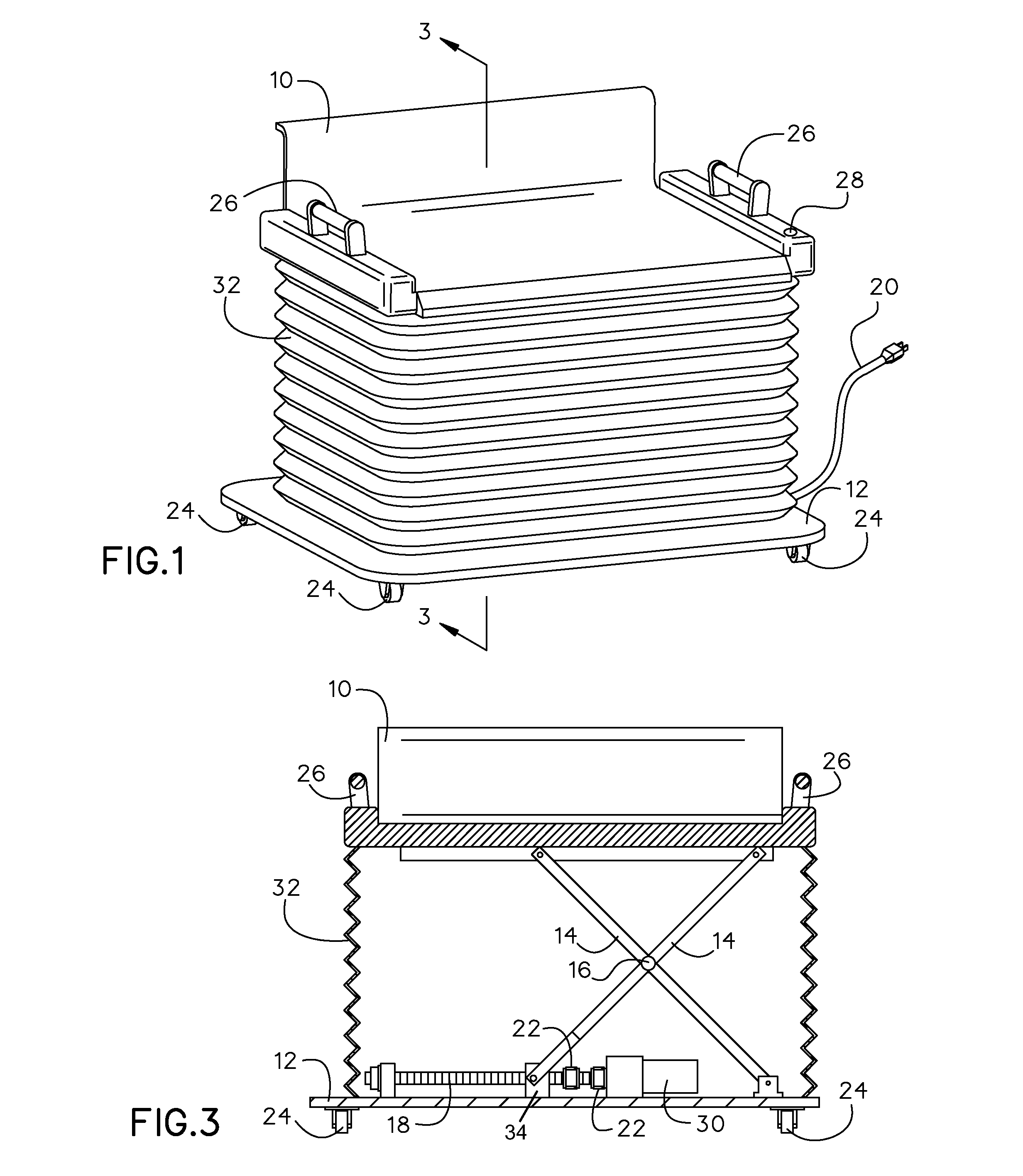 Lifting and lowering chair