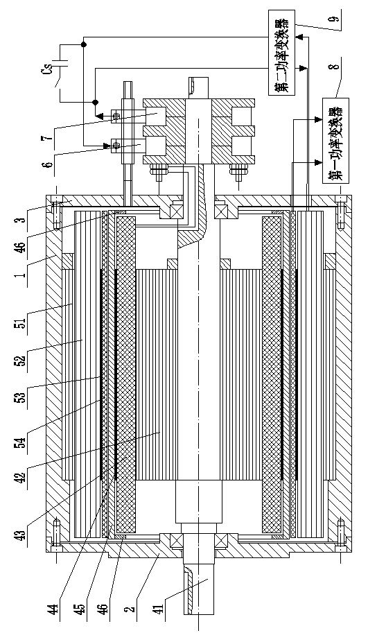 Stator double-armature winding air-cored pulse generator and method thereof for realizing pulse discharge