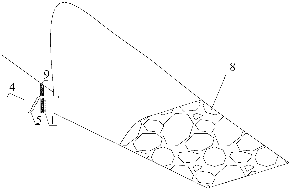 A method for treating the upper corner of the mining face with a large dip angle