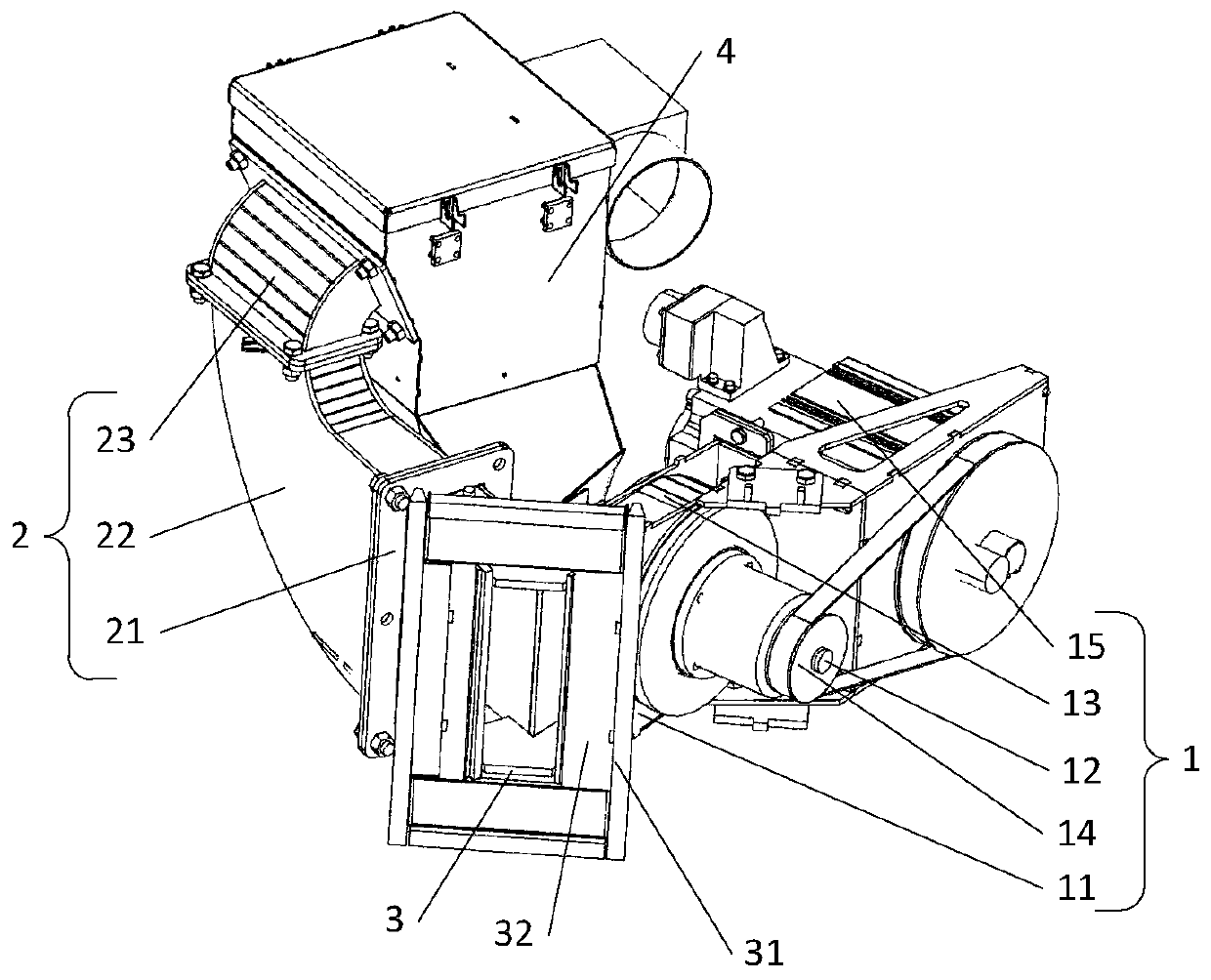 Shot blasting device for vertical face transverse treatment