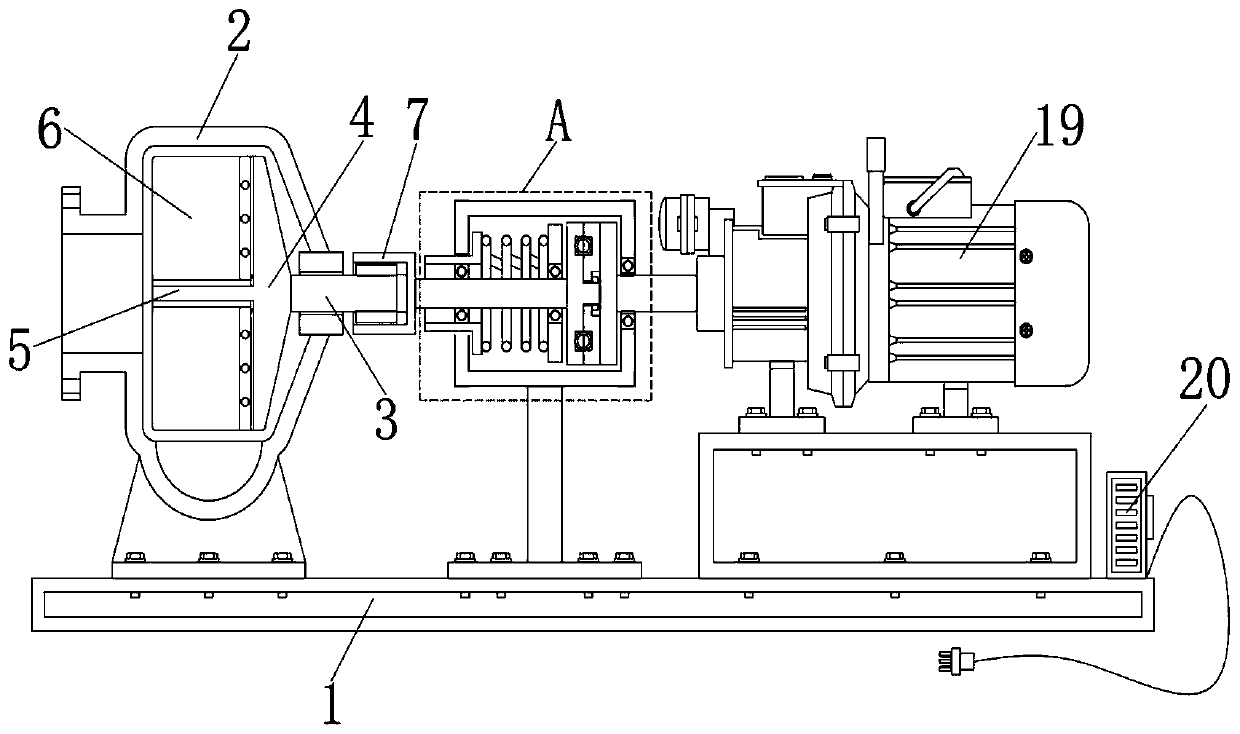 Mixed-flow pump with clutch protection structure