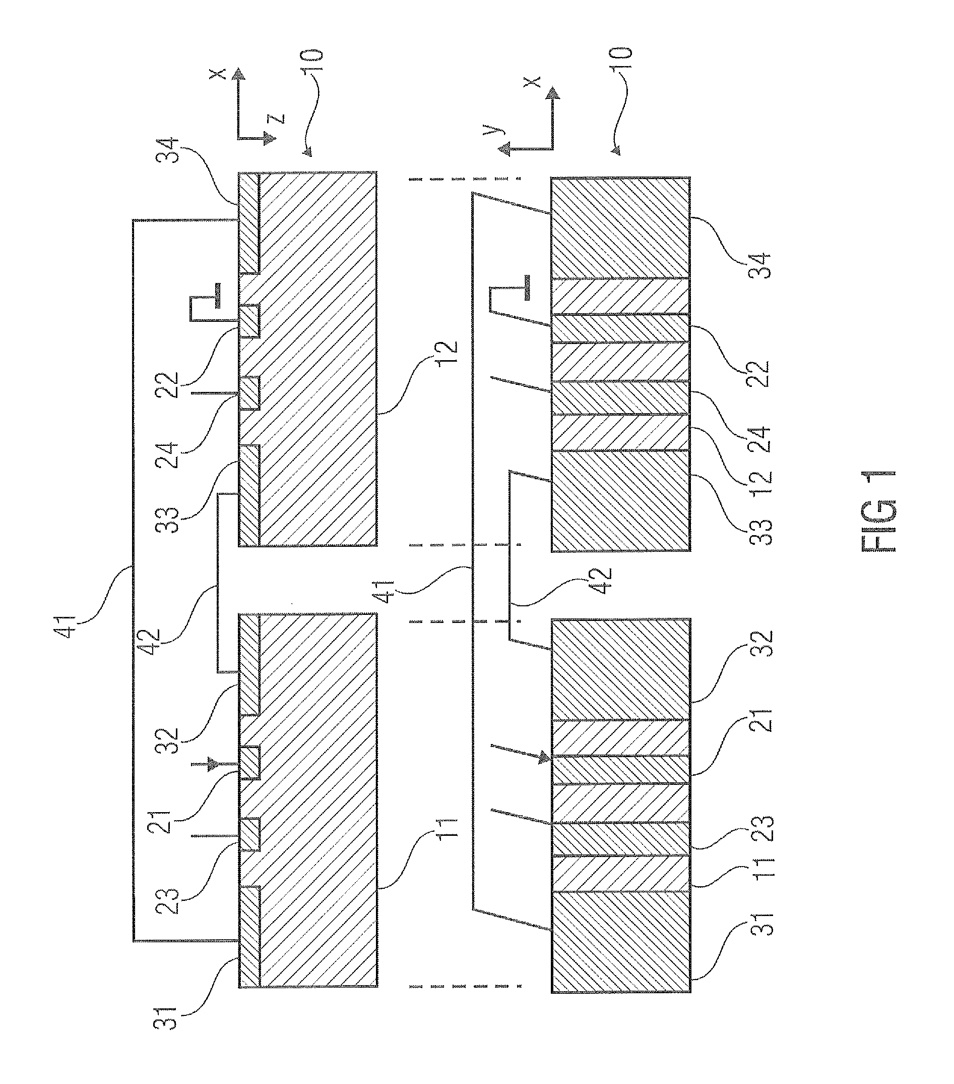 Electronic device with ring-connected hall effect regions