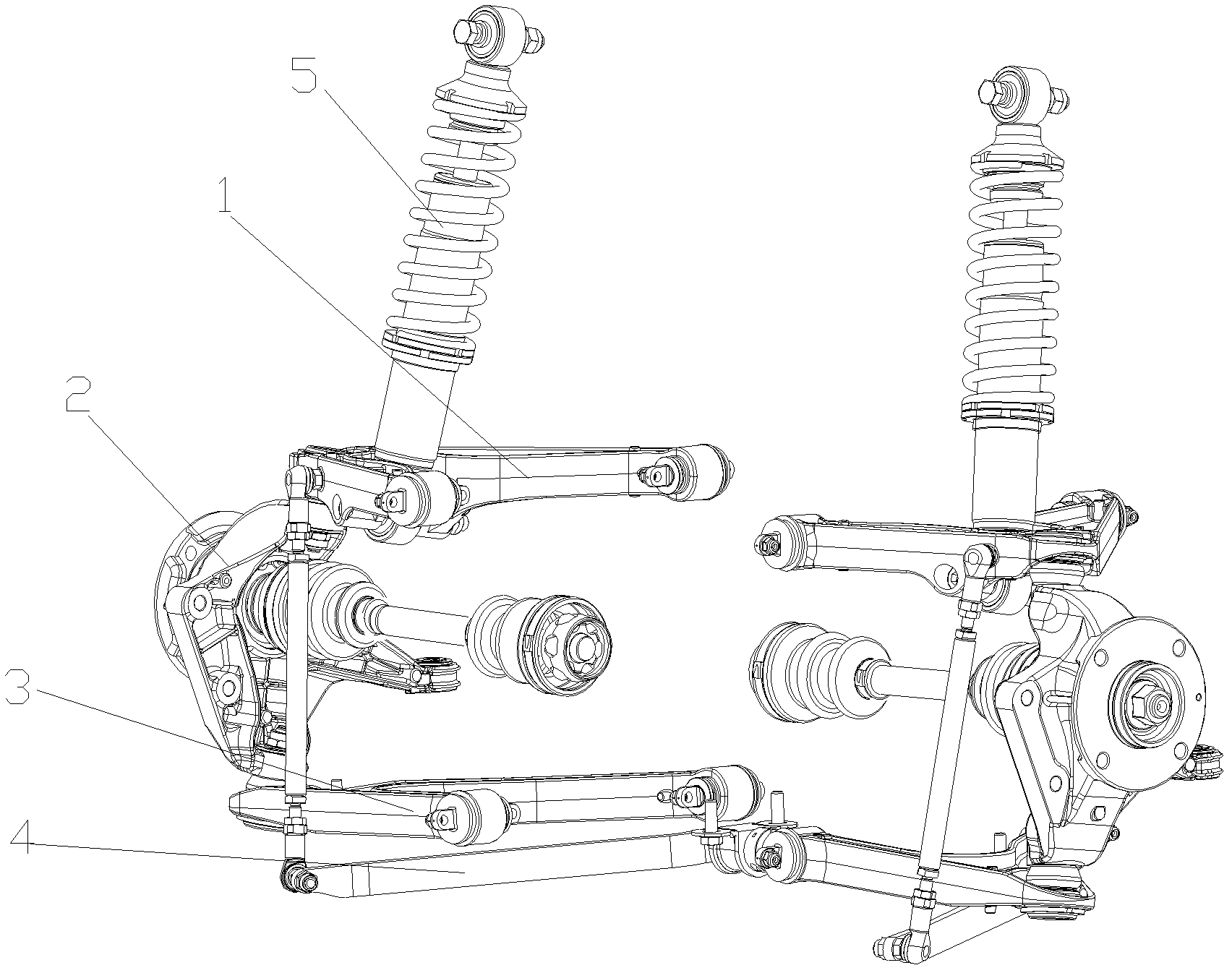 Vehicle double withbone arm type independent suspension system