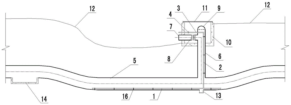 A hydraulic automatic silting device for an inverted siphon in a pressurized water delivery pipeline