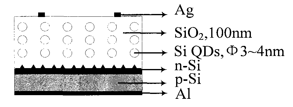 Silicon quantum dot solar cell and preparation method thereof