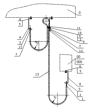 Suspension device of elevator trailing cable or compensating cable utilizing steel wire ropes as bearing parts