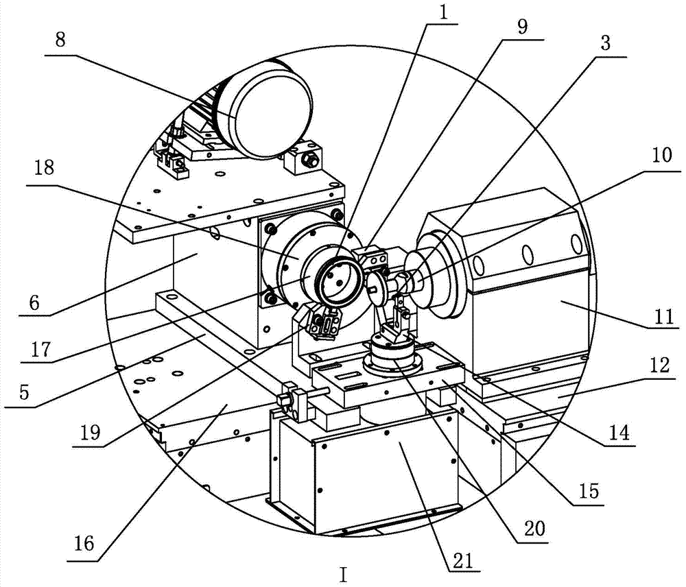 Thrust ball bearing ring end surface groove grinding method and device