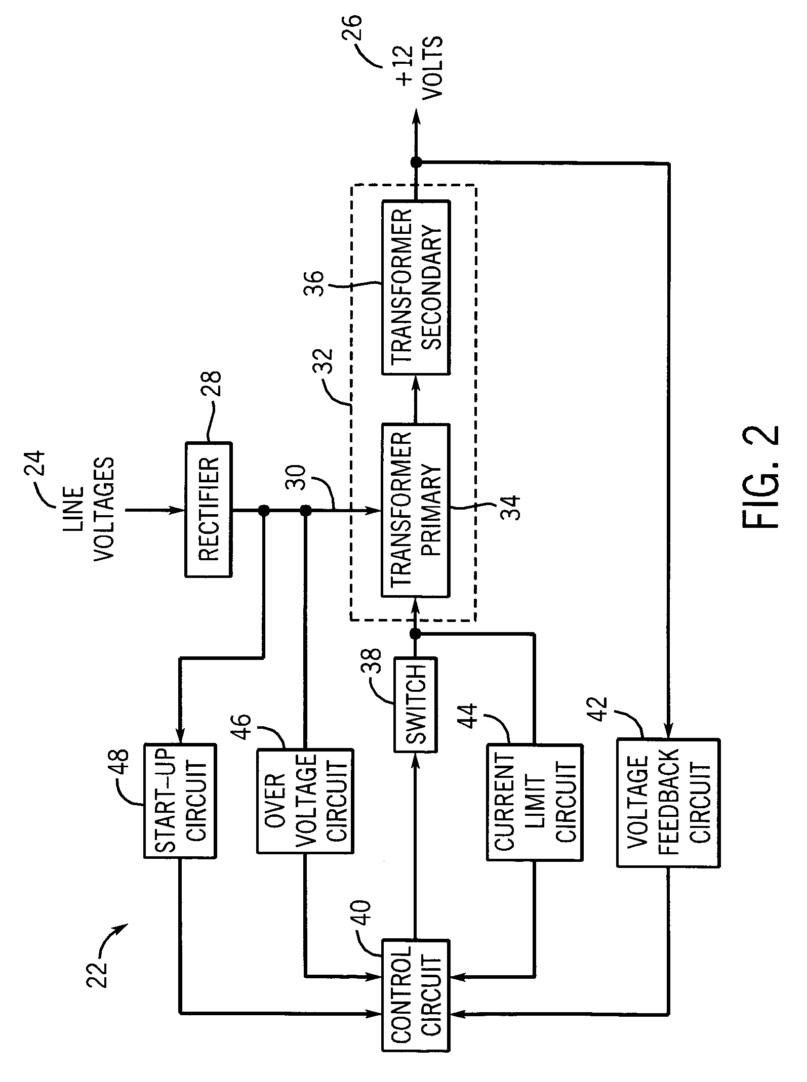 Power supply for use in an electronic energy meter