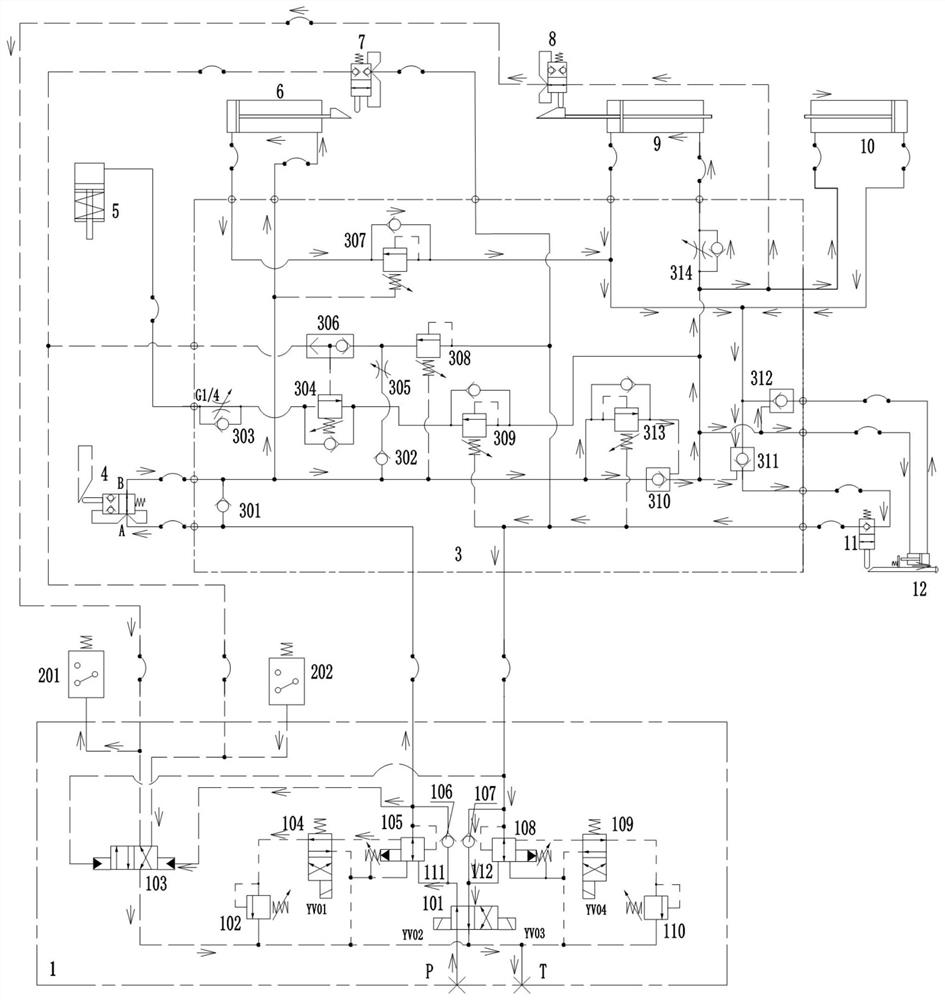 Hydraulic elevator control system and control method