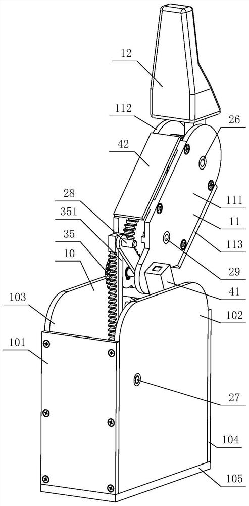 Rack-slider linear flat clip indirect self-adaptive robot finger device