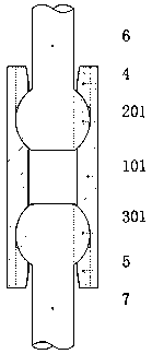 Single-sleeve double-spherical nut offset rod piece connector