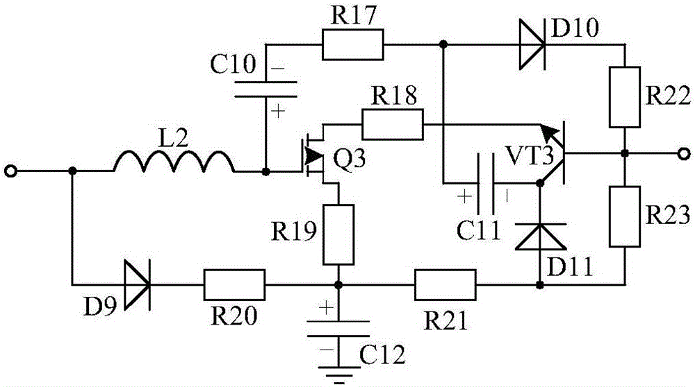 LED light modulation driving system based on filtering amplification type overvoltage protection circuit