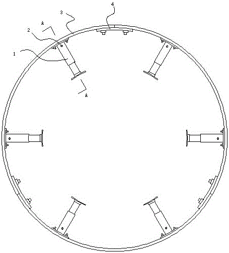 A built-in tire burst emergency device with multiple oil cylinders