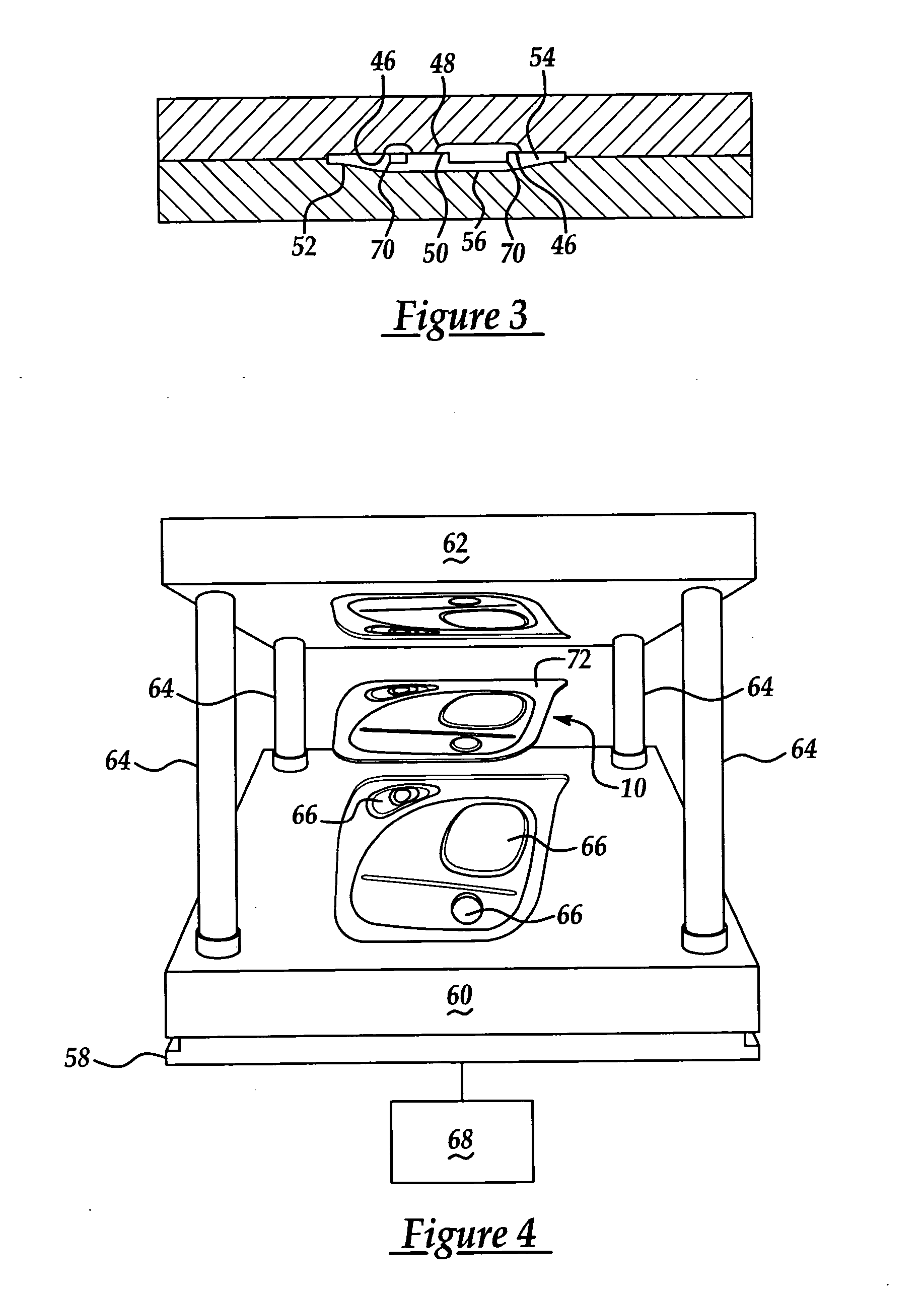 Vehicle interior trim panel component assembly and in-mold method of manufacturing same