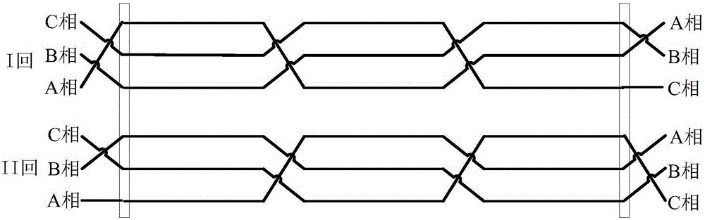 Same-tower double-loop AC power transmission line parameter measuring and calculating method