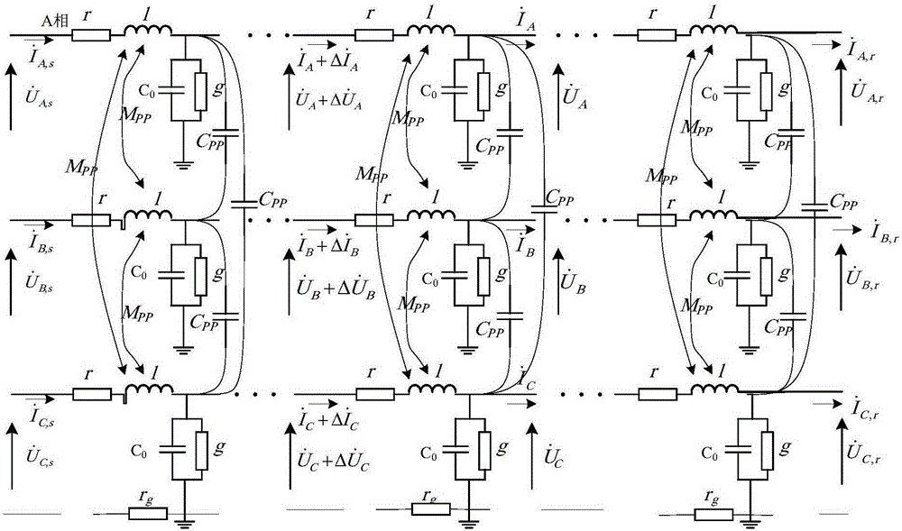 Same-tower double-loop AC power transmission line parameter measuring and calculating method