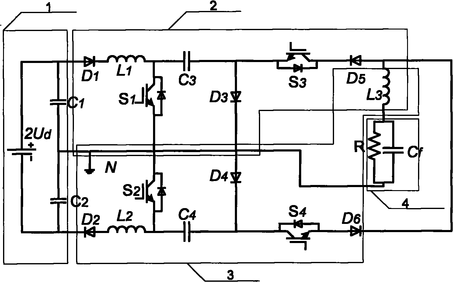 Double-Cuk buck-boost output parallel-type converter