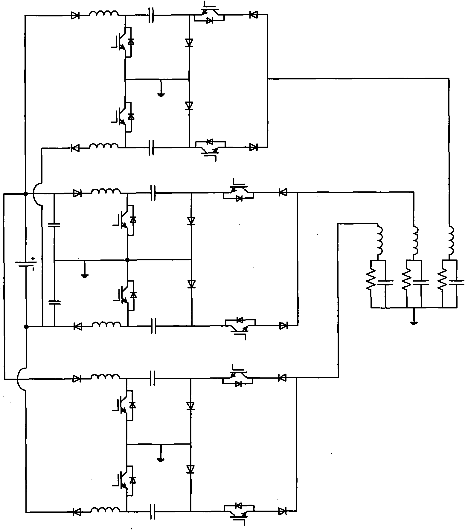 Double-Cuk buck-boost output parallel-type converter