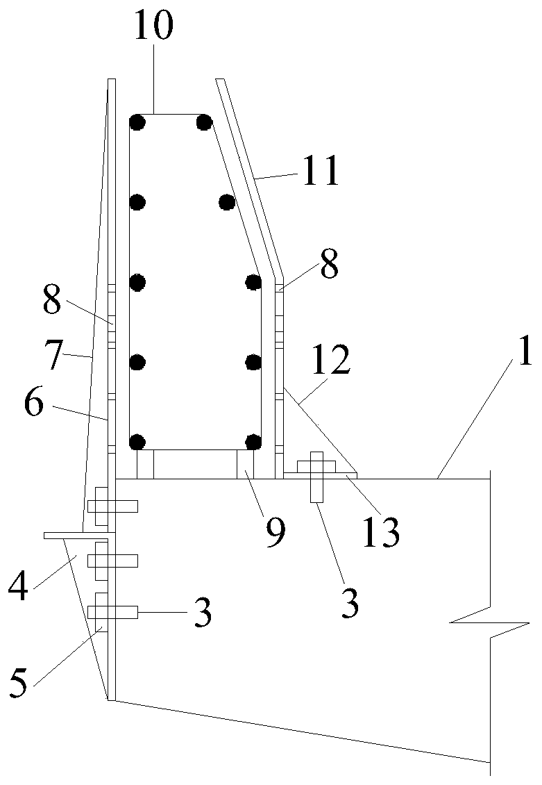 Construction method of cast-in-place concrete guardrail