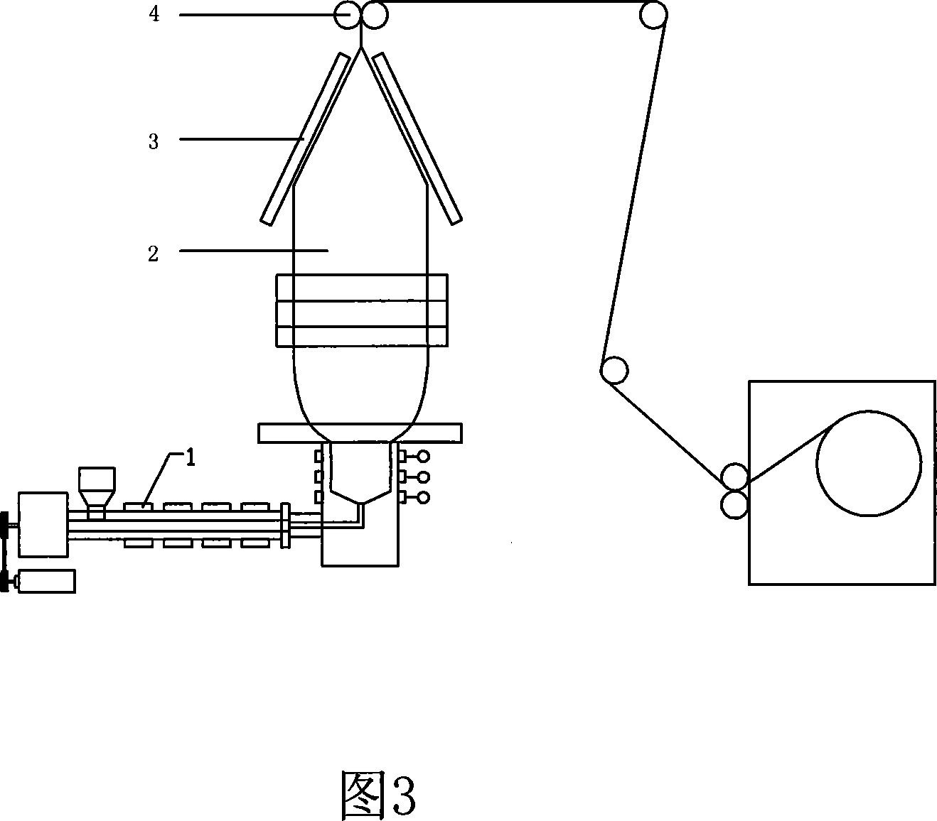 Process and apparatus for producing packing plastic material