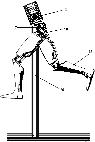 Robot with function of simulating running action by lower limbs driven by single motor