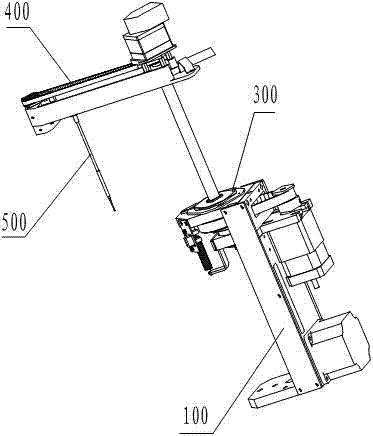 Double-section sampling arm