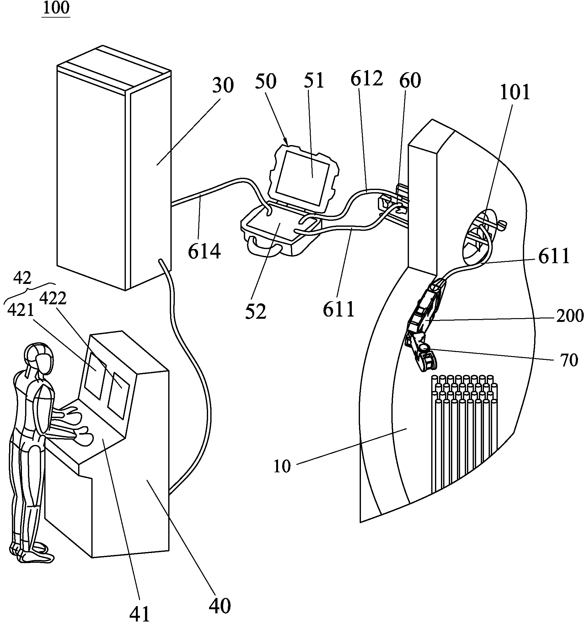 Nuclear power station climbing robot system and method for detecting secondary side of steam generator