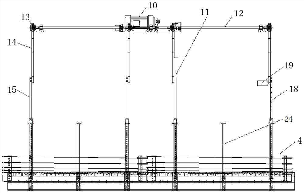 Lifting floating frame device for electroplating equipment