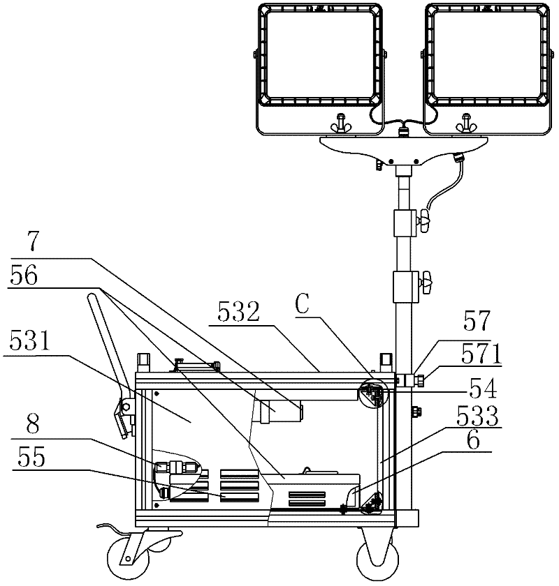 Lifting type illuminating device and base thereof