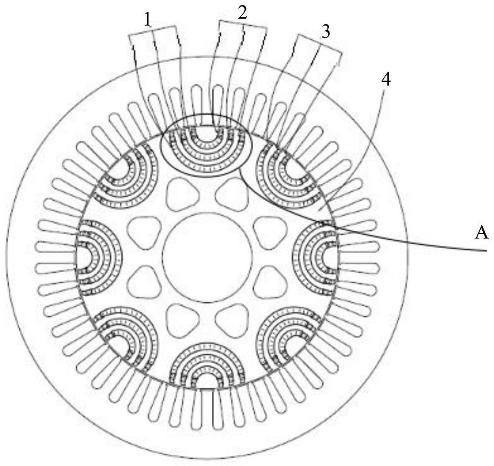 Electric automobile, permanent magnet motor and hybrid rotor punching sheet thereof