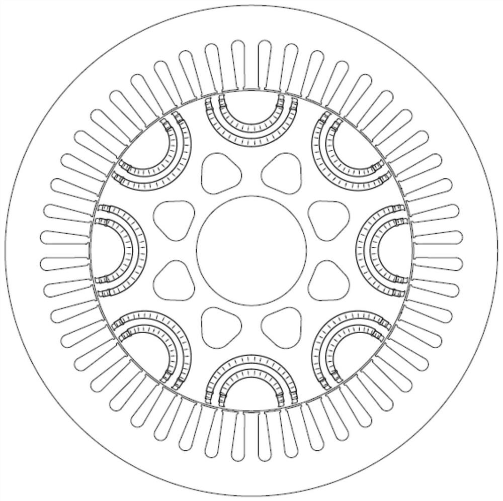 Electric automobile, permanent magnet motor and hybrid rotor punching sheet thereof