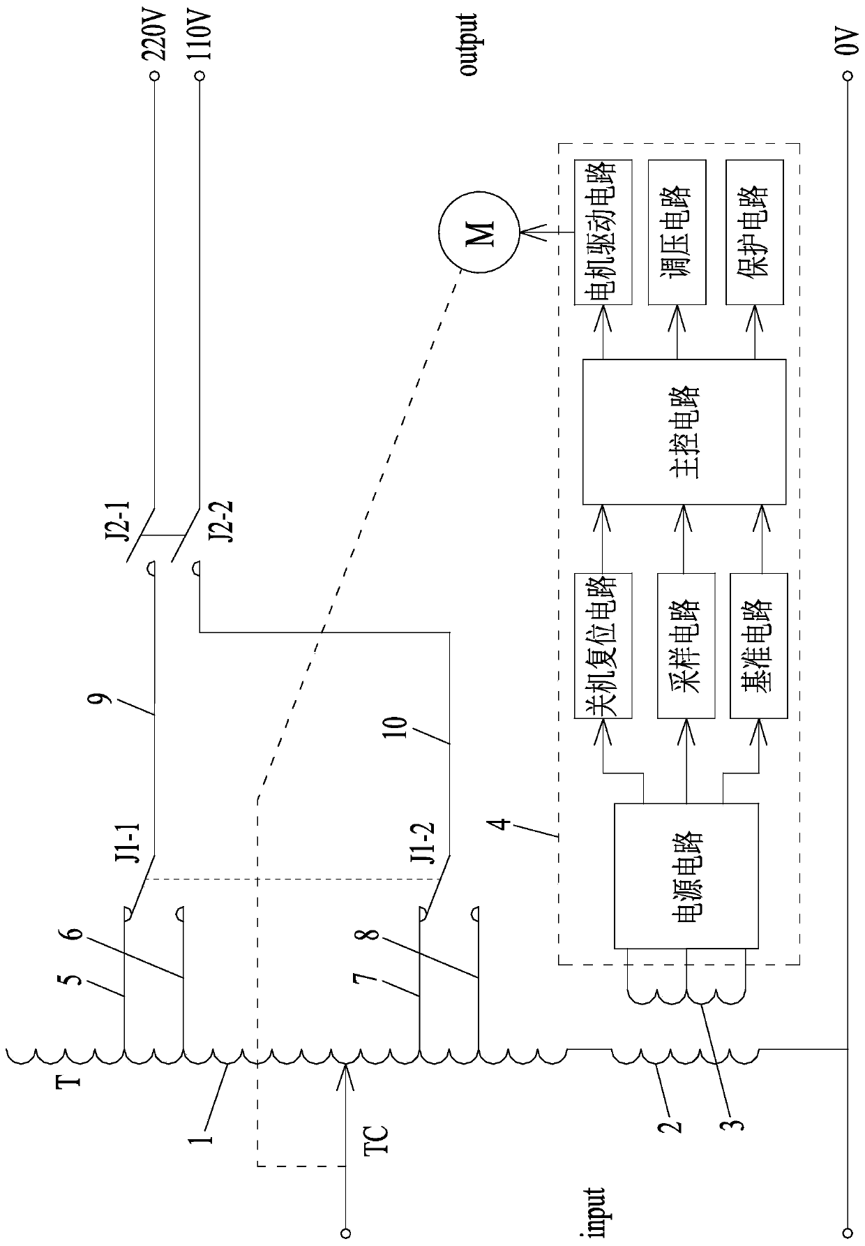 Low-voltage wide-range input AC voltage stabilizer and using method