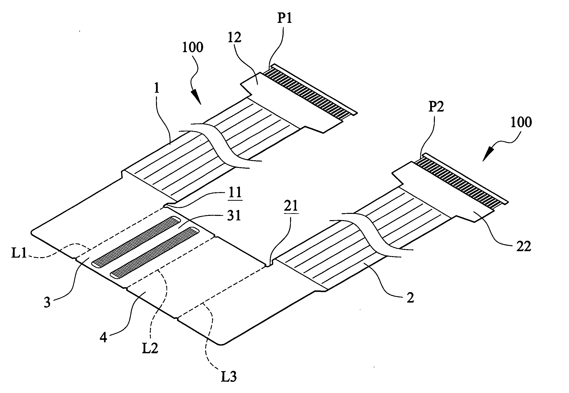Signal transmission cable with adaptive contact pin reference