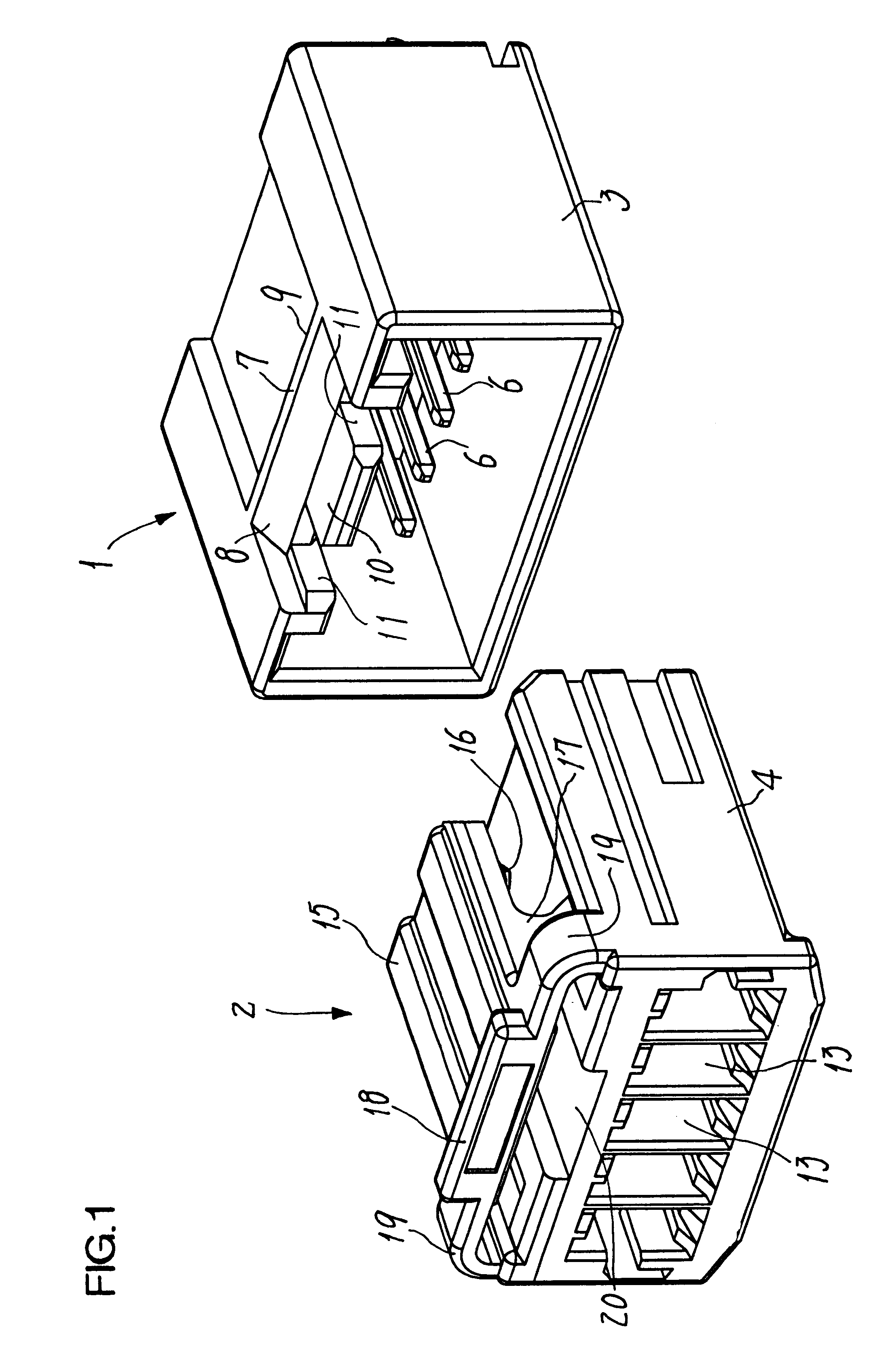 Connector assembly having an interlocking system