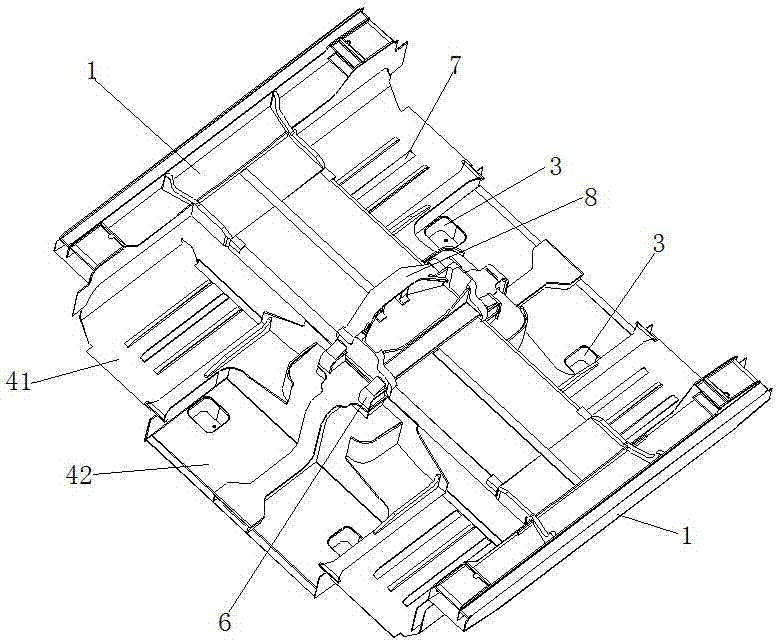 A low-floor rail vehicle underframe structure