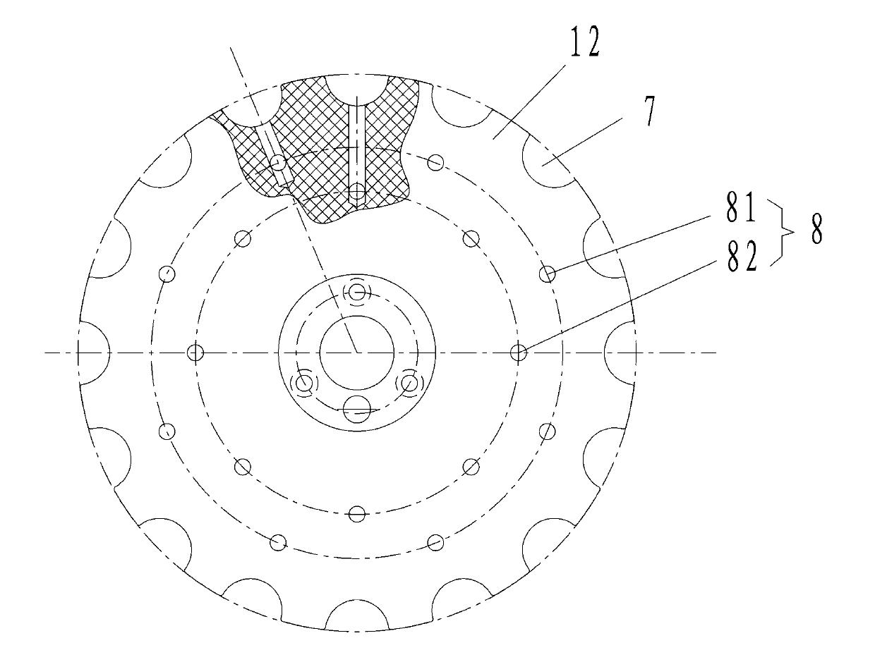 Poked wheel part and poked wheel bottle delivering device