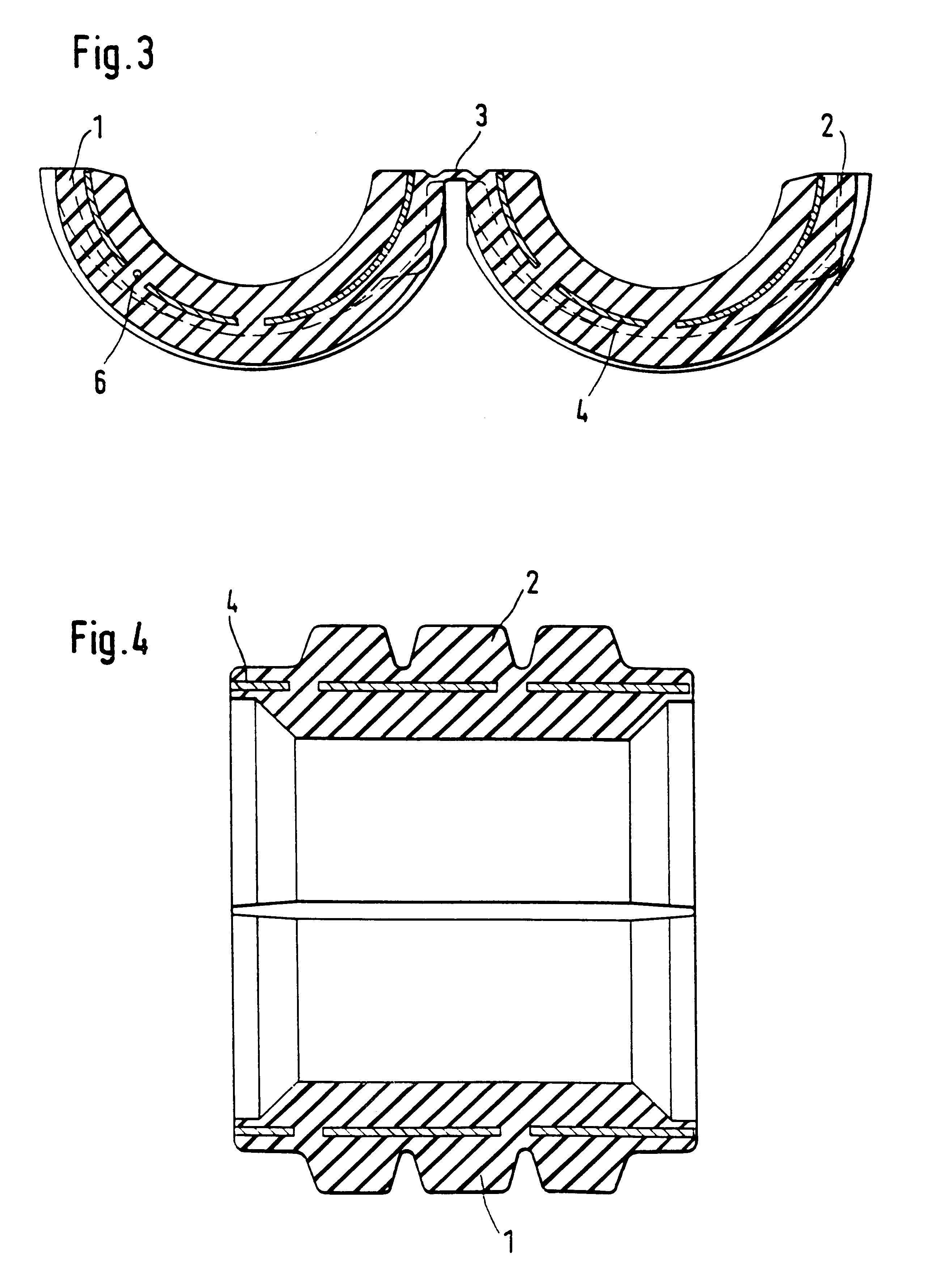 Rubber bearing for the bearing support of a stabilizer in a motor vehicle