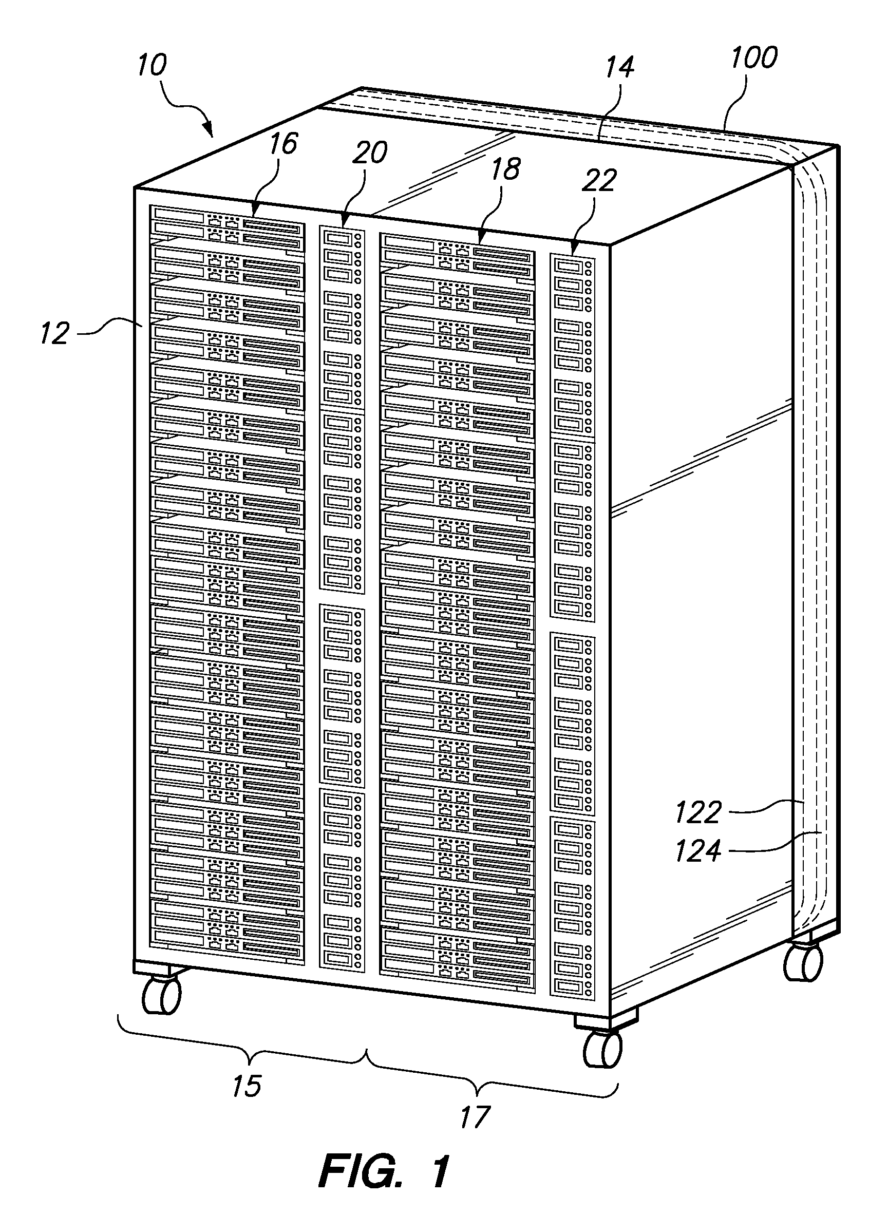 Rack with integrated rear-door heat exchanger