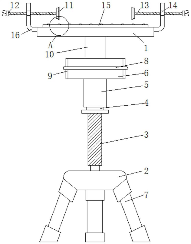Supporting rod fixing device suitable for surveying and mapping
