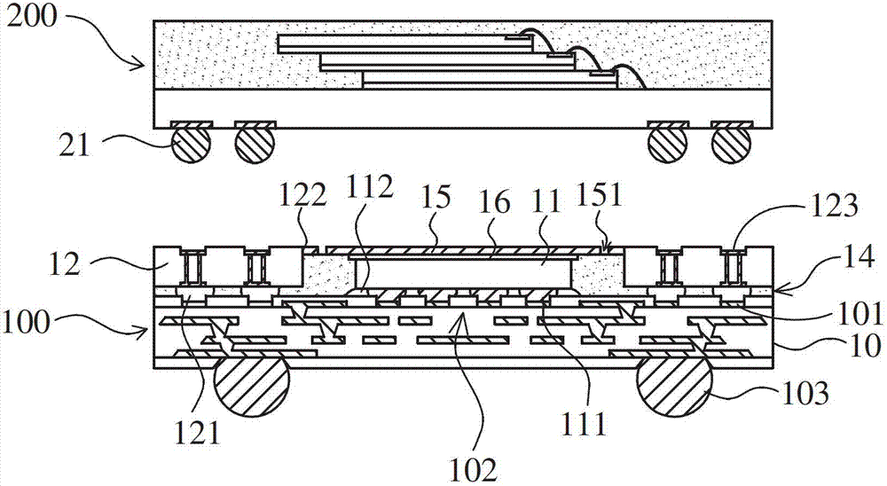 Semiconductor packaging structure for stacking and manufacturing method thereof