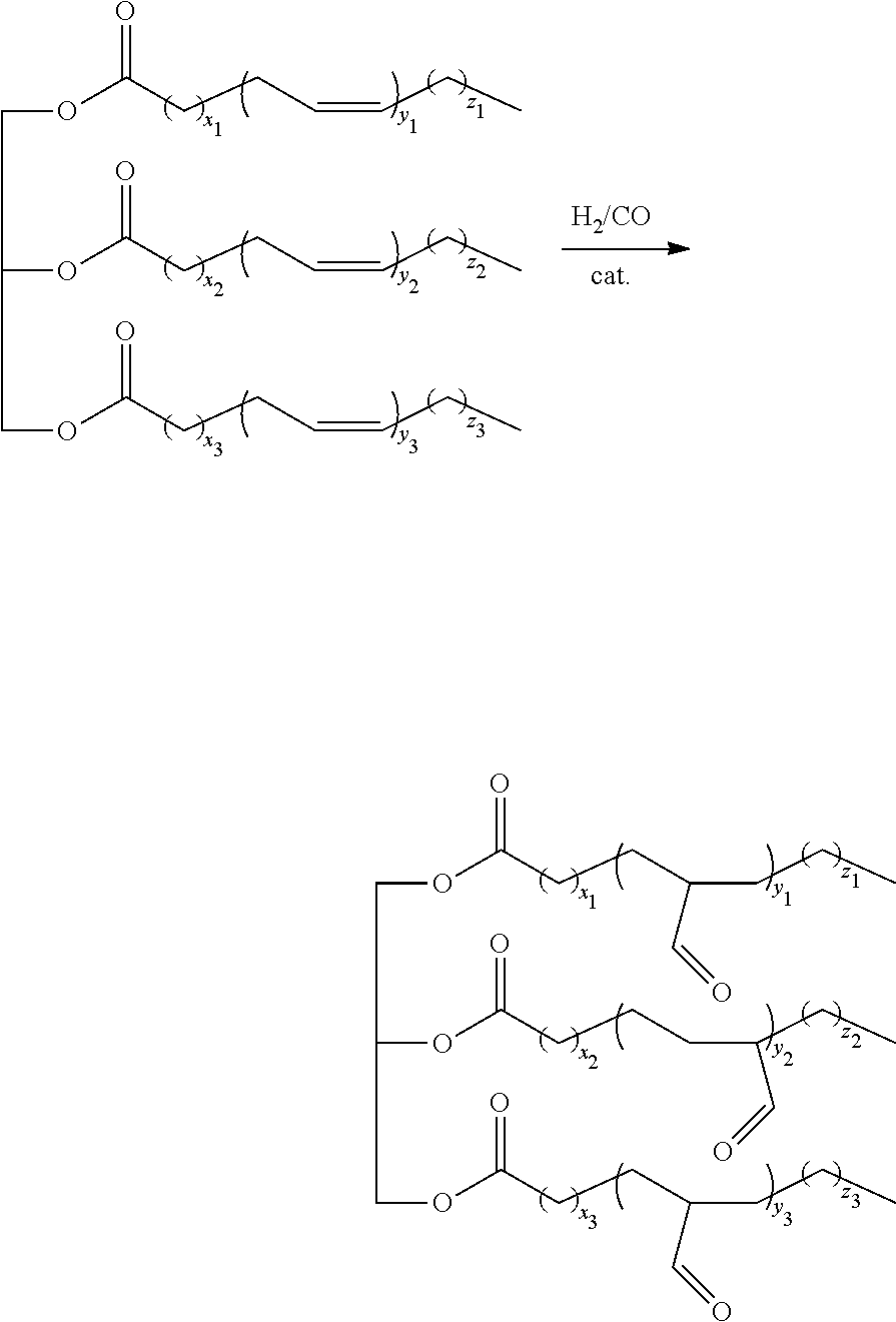 Hydroformylation of triglycerides in a self-emulsifying medium