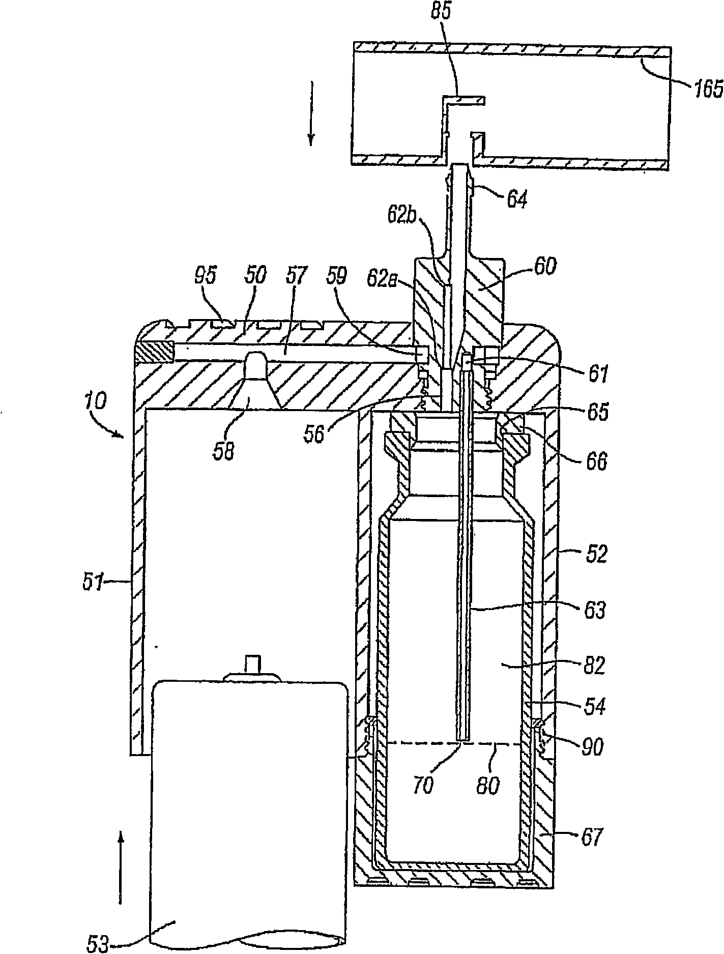 Delivery device for a powder aerosol