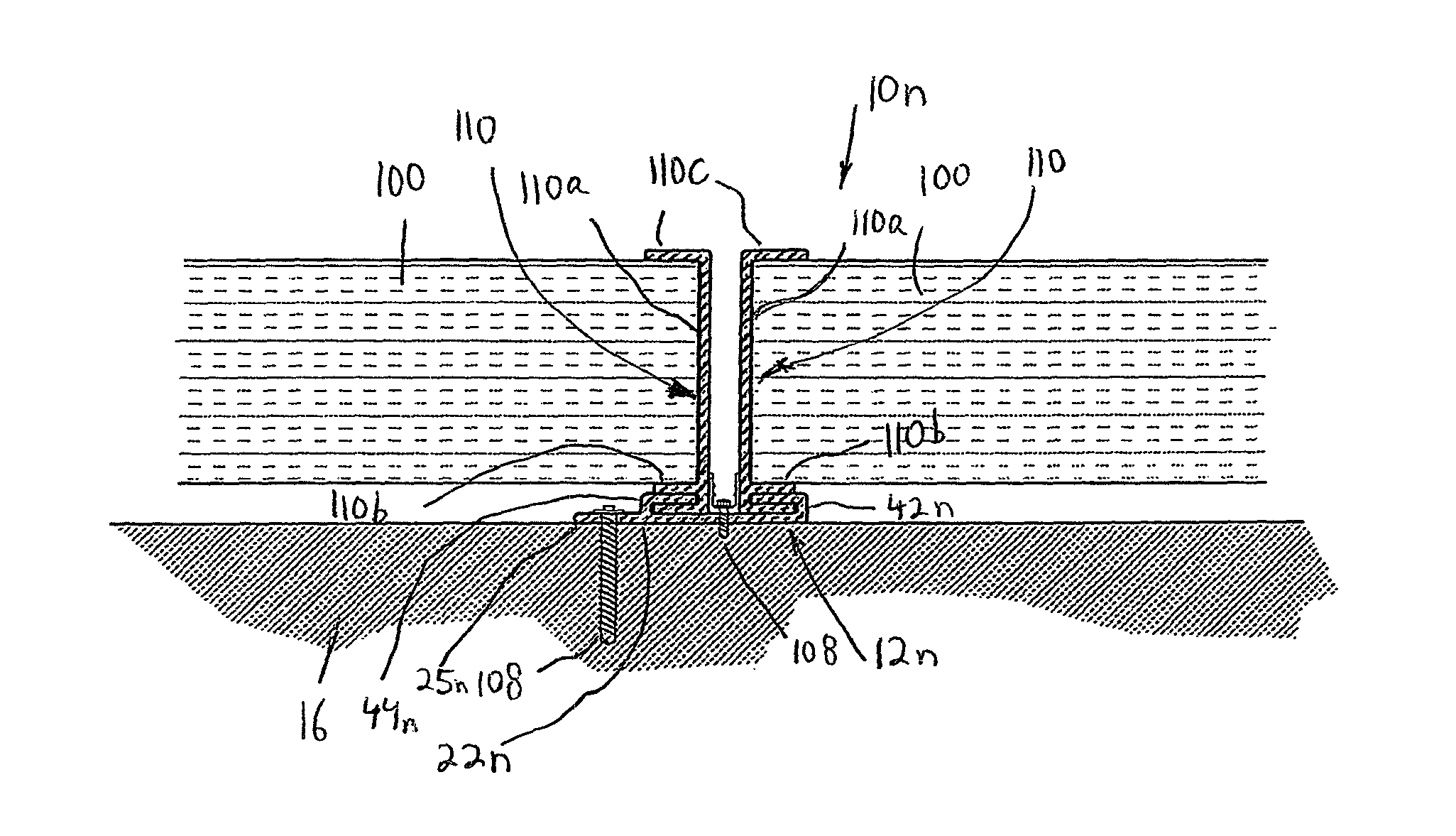 Building roof fascia, coping and/or solar panel connector arrangement